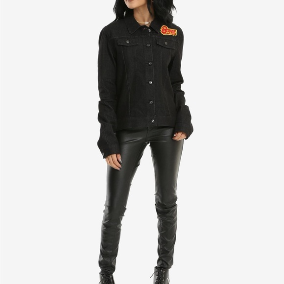 David Bowie Girls Denim Jacket in Black NWT • 2XL - Picture 5 of 7